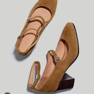Madewell Maddie Heeled Mary Jane in Suede
